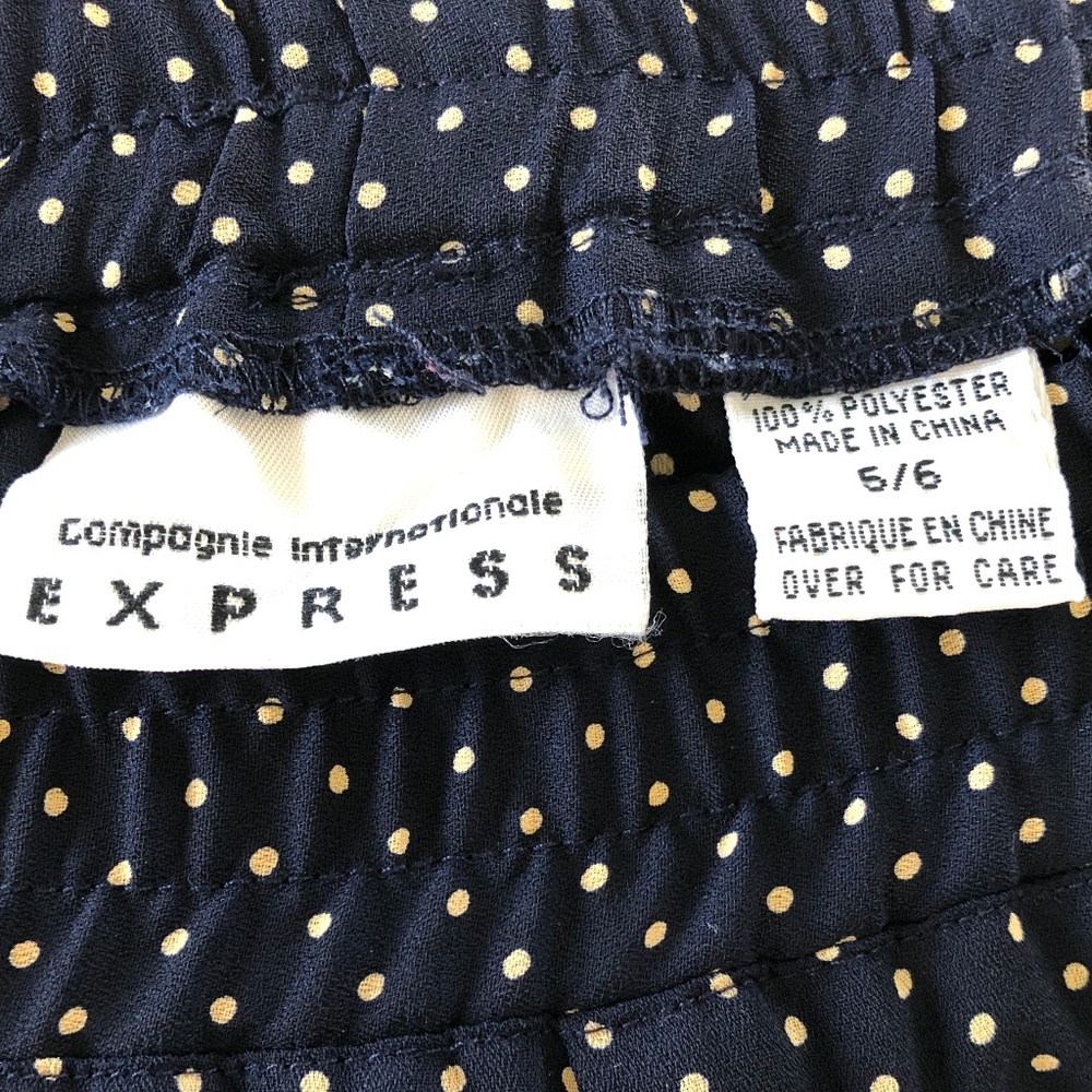 Express | 90s Vintage Navy Blue Floral Sleeveless Blouse Size 5/6 - Picture 11 of 11